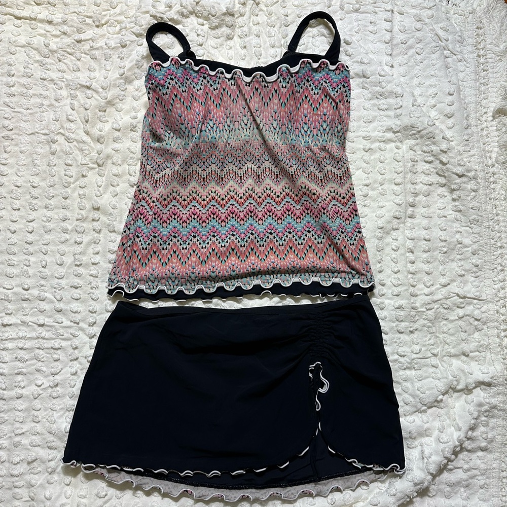 Profile by Gottex Tankini Set with Black Swim Skirt